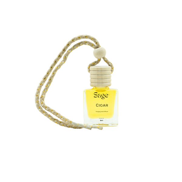 Sage's Cigar Infused Hanging Car Freshener with Essential Oils