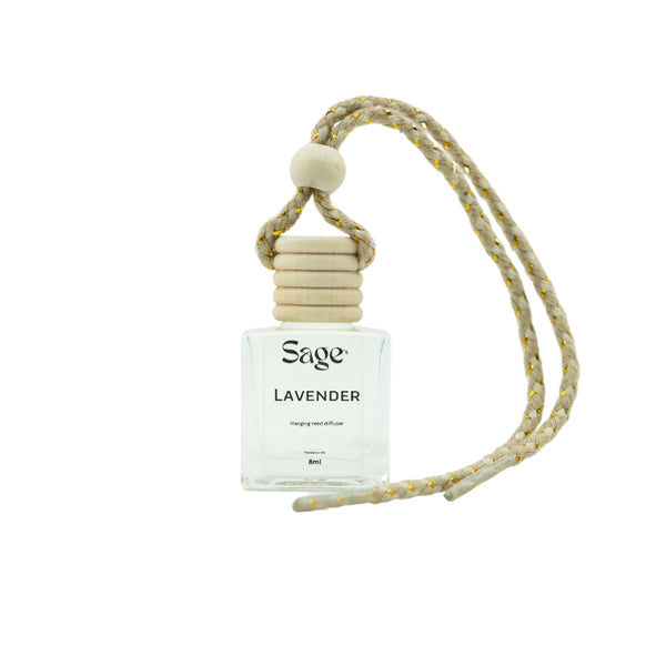 Sage's Lavender Scented Hanging Car Freshener for long-lasting aroma