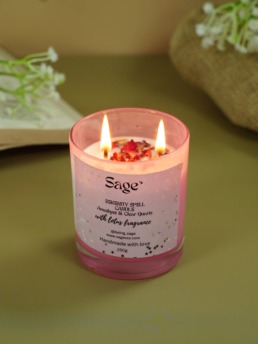 Serenity Spell Candle – Amethyst & Lotus