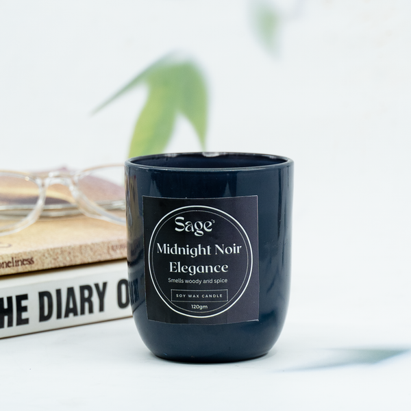 Sage's Handmade Decorative Soy Wax Made Midnight Noir Elegance Scented Jar Candles Long Lasting Scented Gifts for Loved Ones