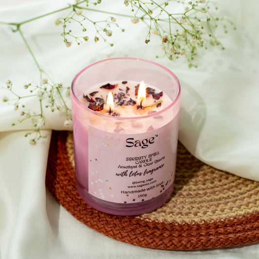 Serenity Spell Candle – Amethyst & Lotus