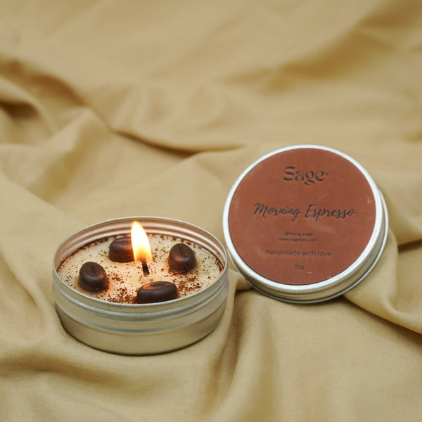 Sage’s Exclusive Morning Espresso Handmade Candle for Relaxing and Rejuvenating